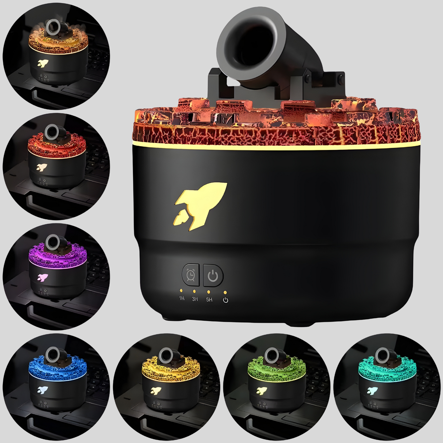 Humidificador Volcánico 3 en 1